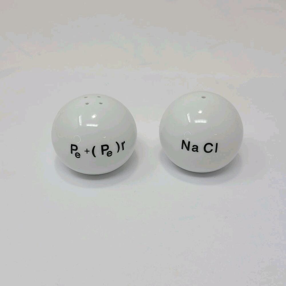 Salt & Pepper Shakers Chemical Elements Scientific Chemisty Round Periodic Table